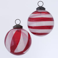 Red Striped Bauble Small