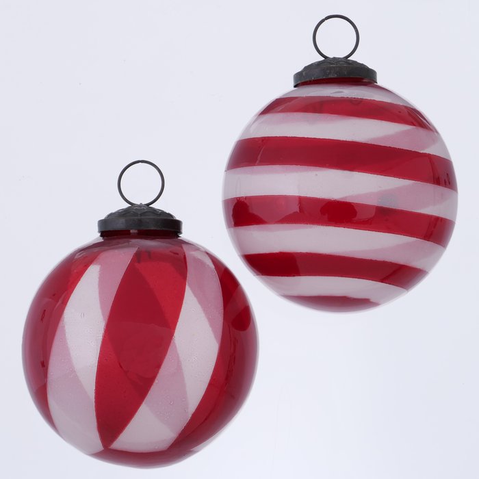 Red Striped Bauble Large