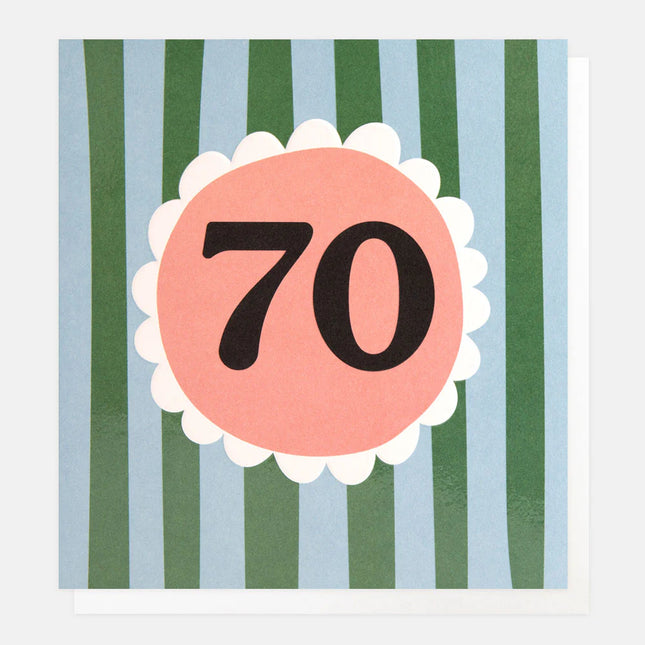 70 Number Green/Blue Stripe