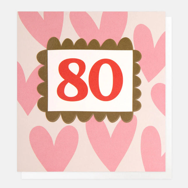 80 Number Pink Hearts