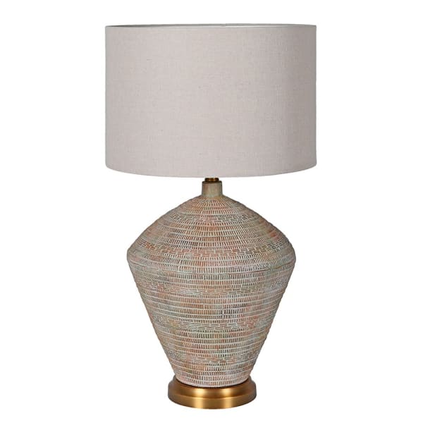 Concrete Lamp with Linen Shade