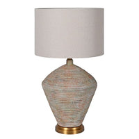 Concrete Lamp with Linen Shade