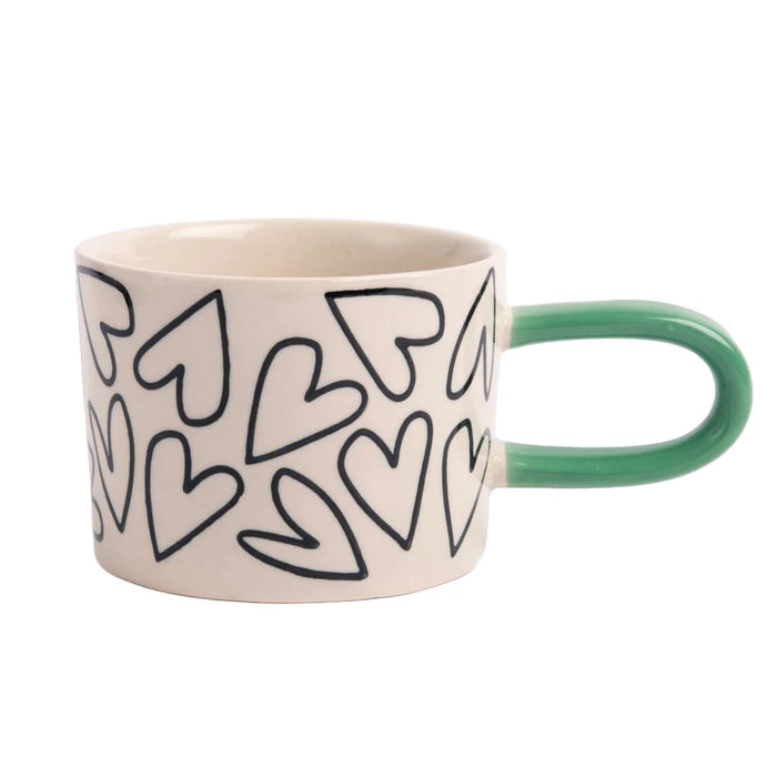 Mono Outline Hearts Mug