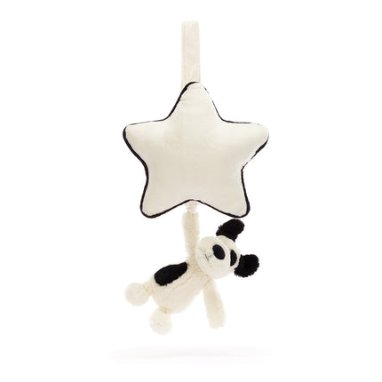 Jellycat Bashful Black & Cream Puppy Musical Pull