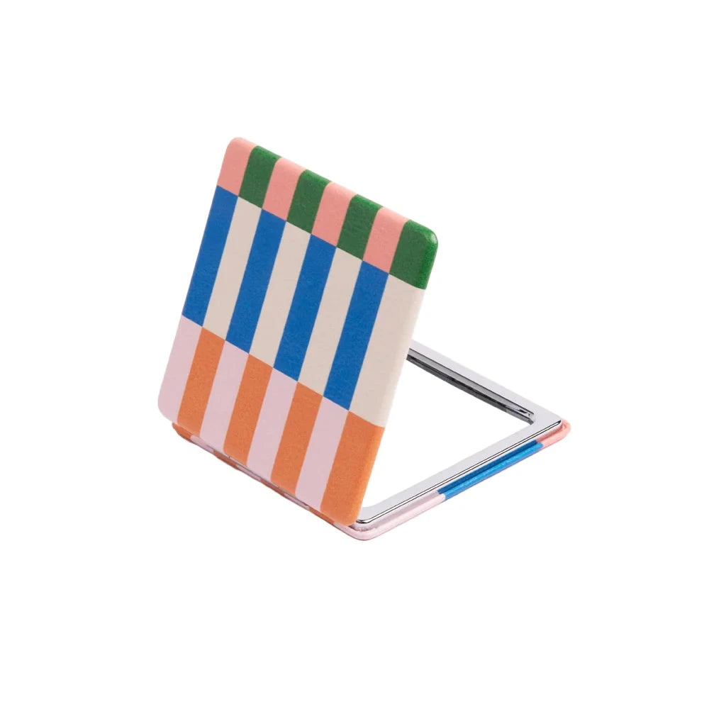 Multi Stripe Square Pocket Mirror