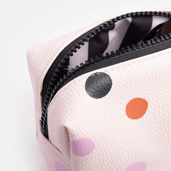 Pink Dotty Mini Cube Cosmetic Bag