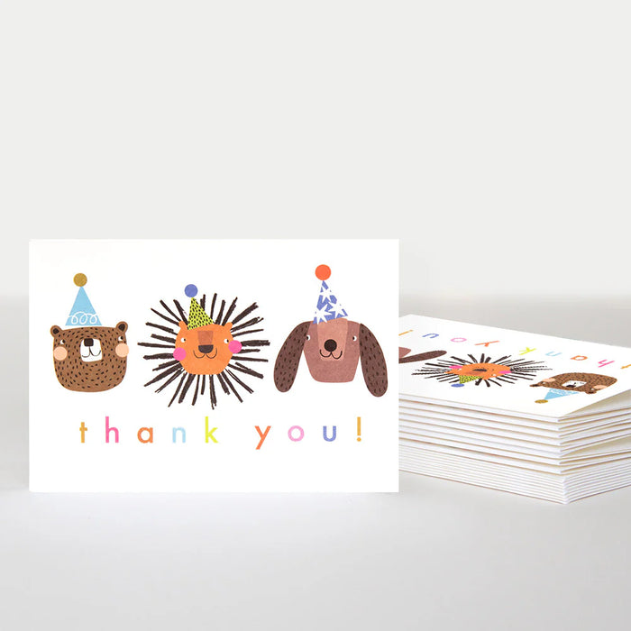 Party Animals Thank You Cards Pack of 10