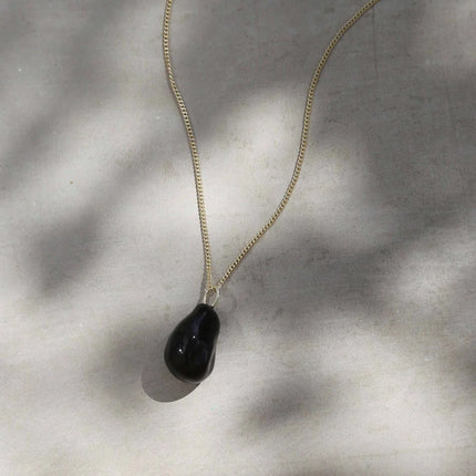 portobello necklace black enamel