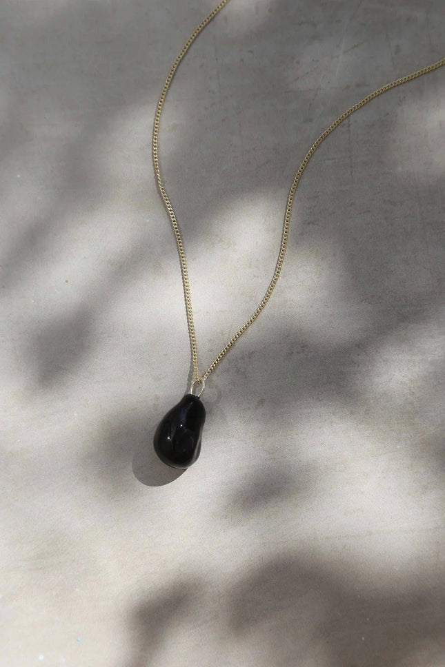 portobello necklace black enamel