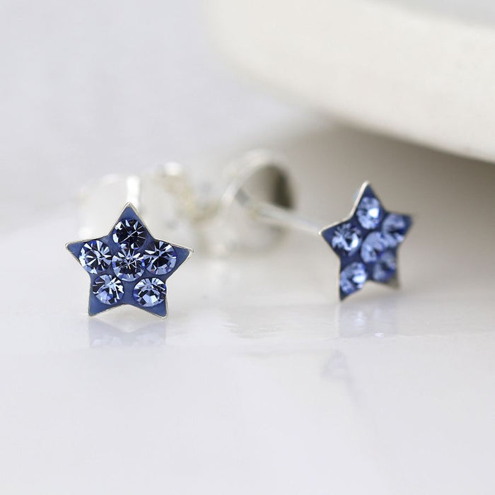 Sapphire Crystal Star Earring