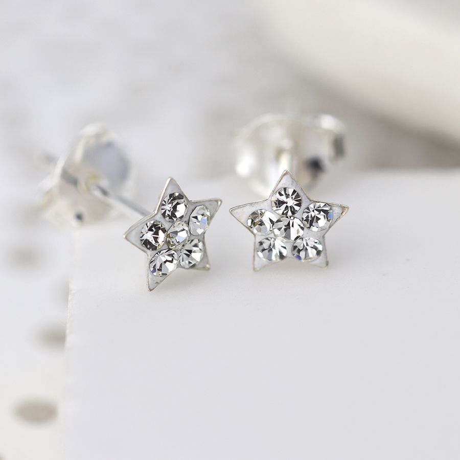 Clear Crystal Star Earring