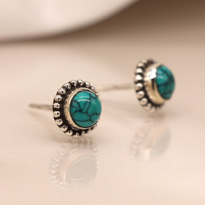 Sterling Silver Turquoise Stud Earrings