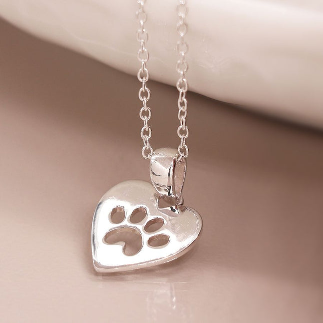 Sterling Silver Necklace with Paw Print