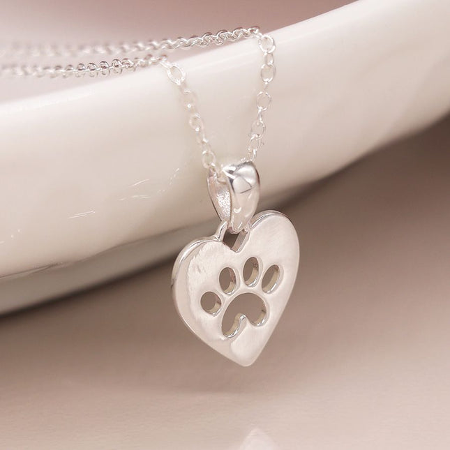 Sterling Silver Necklace with Paw Print