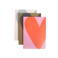 Colourblock Hearts Set 3 Notebooks