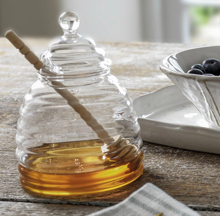 Glass Honey Pot