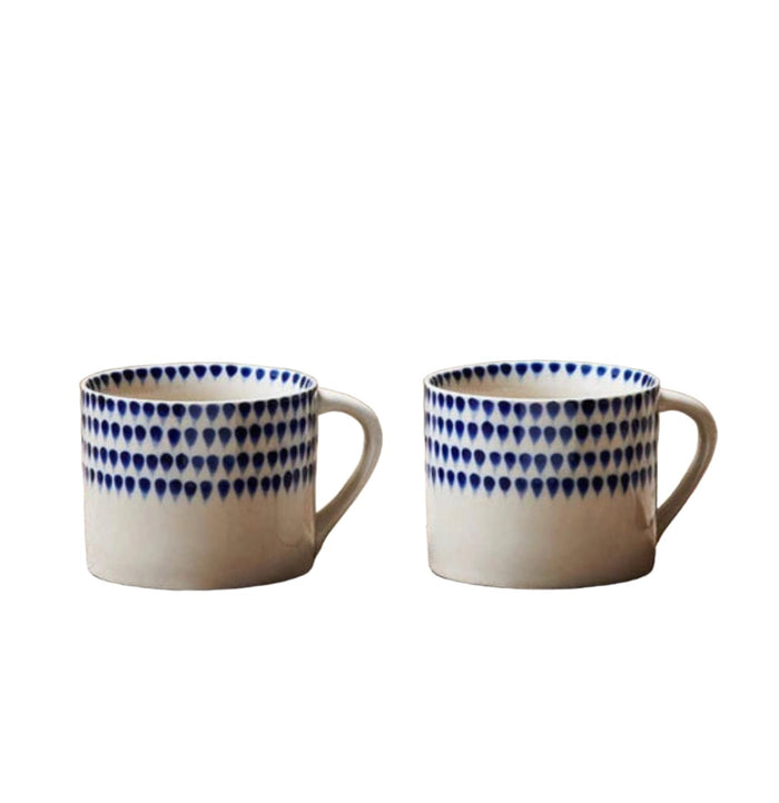 Indigo Drop Mug Set of Two - Small