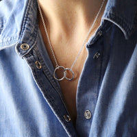 Silver Linked Hoops Necklace