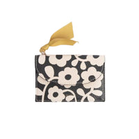 Charcoal Mono Flower Cardholder Purse