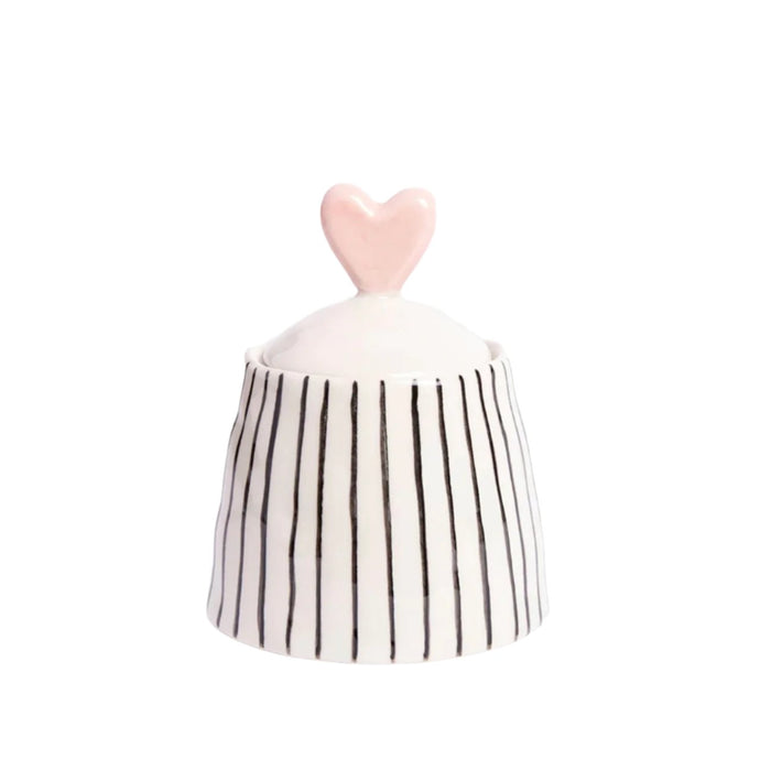 Stripe Jar Heart Lid