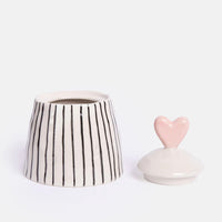 Stripe Jar Heart Lid