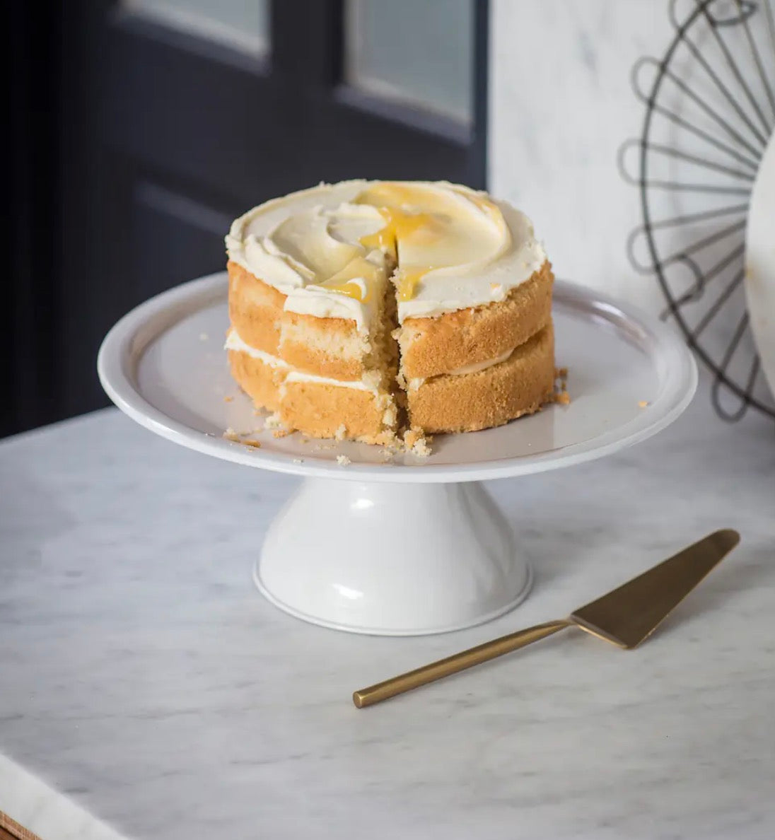 Steel Brompton Cake Stand - Chalk