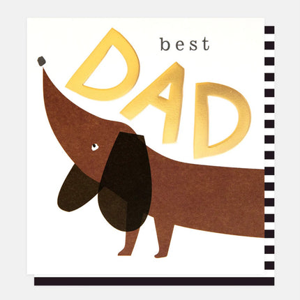 Best Dad Sausage Dog Birthday Card