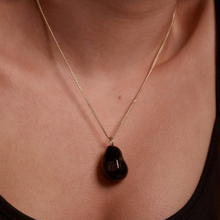 portobello necklace black enamel