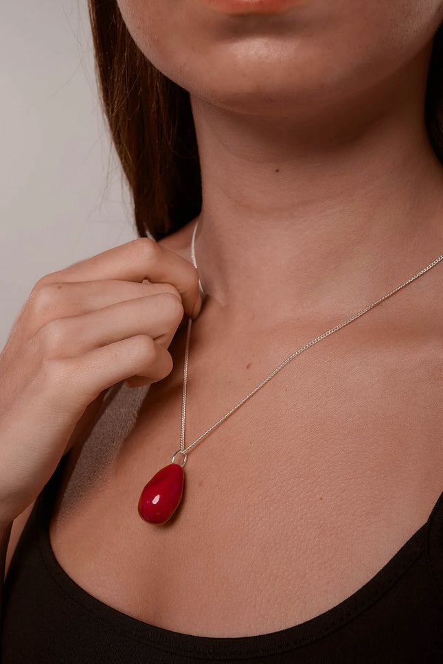 Kew Necklace - Red Enamel