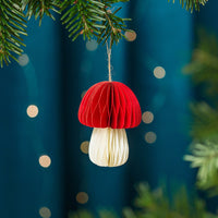 Red Honeycomb Mushroom Paper Hanging Decoration