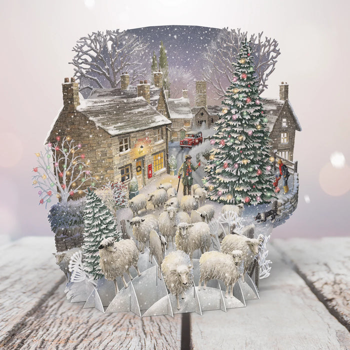 Winter Sheep 3D Pop Up Card