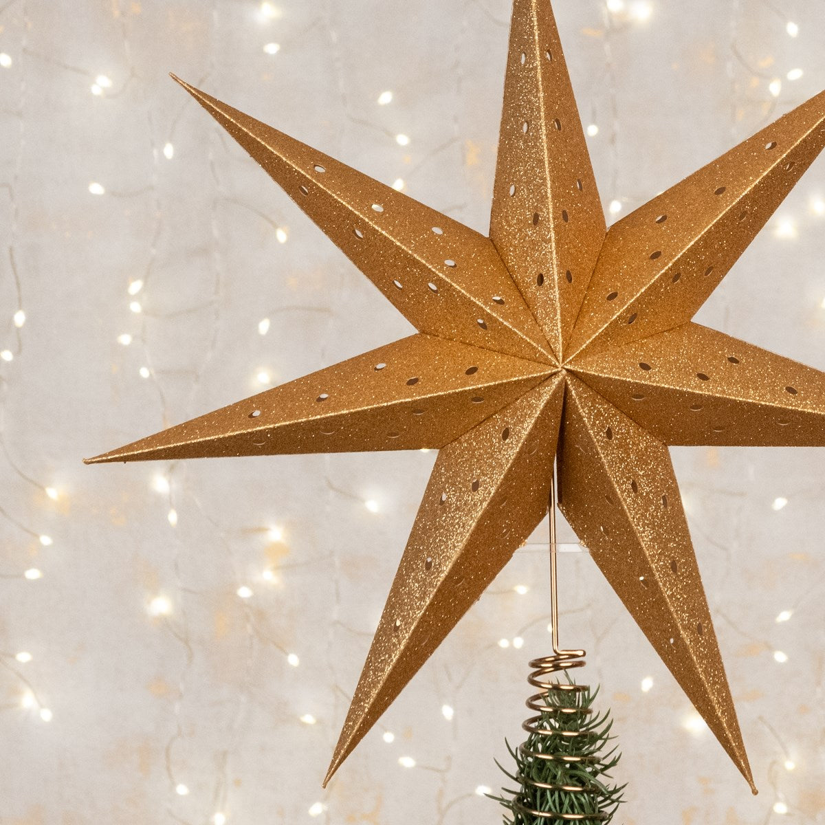 Gold Paper Star Tree Topper