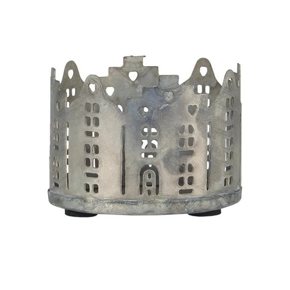 Punched houses Candle holder