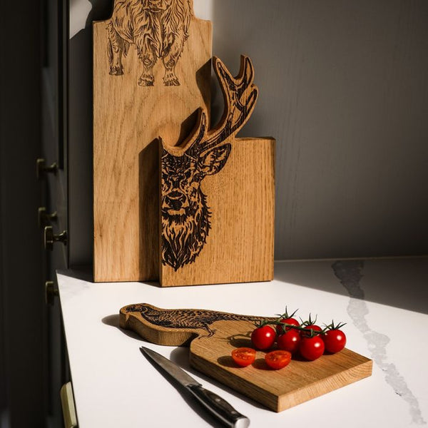 Framed Oak Serving Board - Small - Pheasant