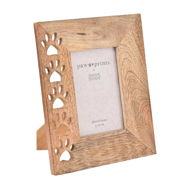 Best of Breed Paw Prints Mango Wood Frame (4 x 6 Inch)