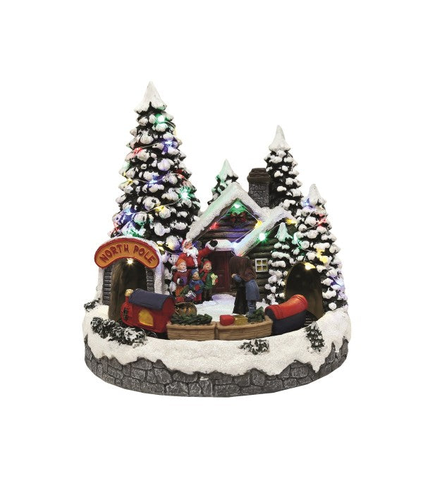 LED Santa Train Scene 24cm