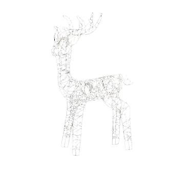 LED Wrm Wh Reindeer(600L)60cm