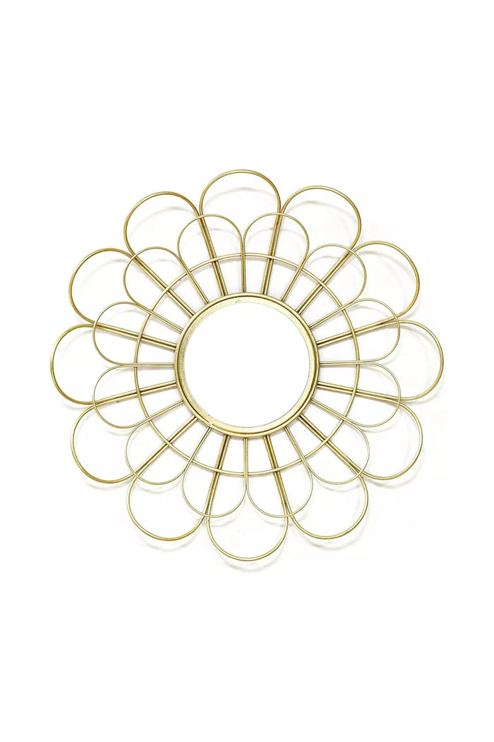 Metal Round Mirror Brass Colour