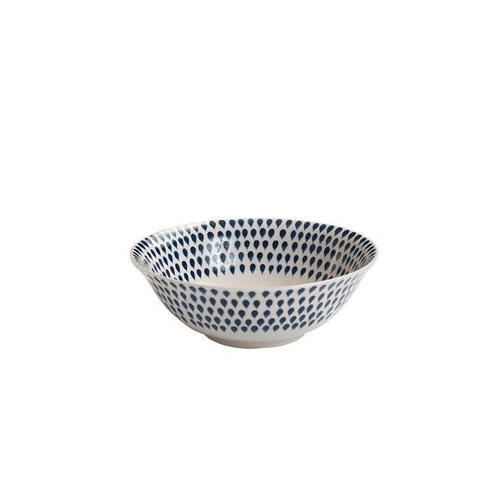 Indigo Drop Cereal Bowl - Cream & Indigo