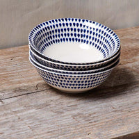 Indigo Drop Cereal Bowl - Cream & Indigo