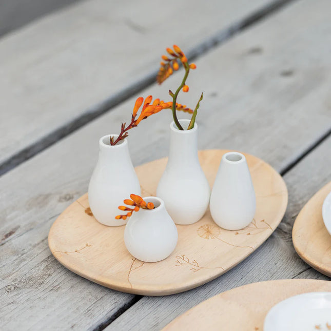 Mini White Vases Set of 4