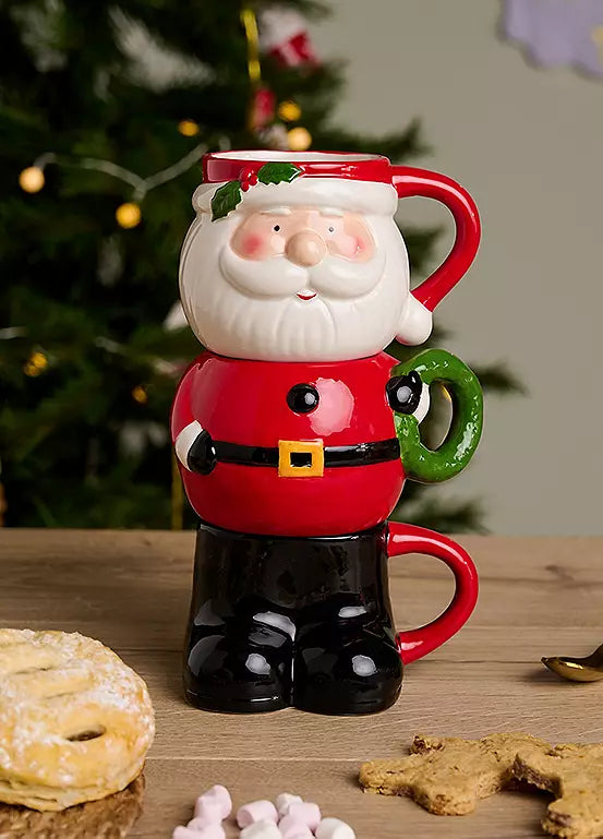 Set of 3 Santa Stacking Mugs