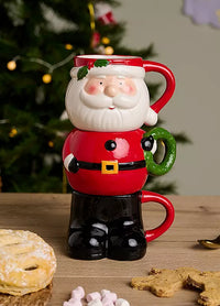 Set of 3 Santa Stacking Mugs