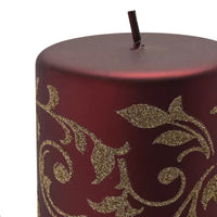 Large Gold Glitter Pillar Candle