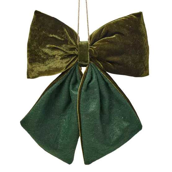 Green Velvet Bow Decoration