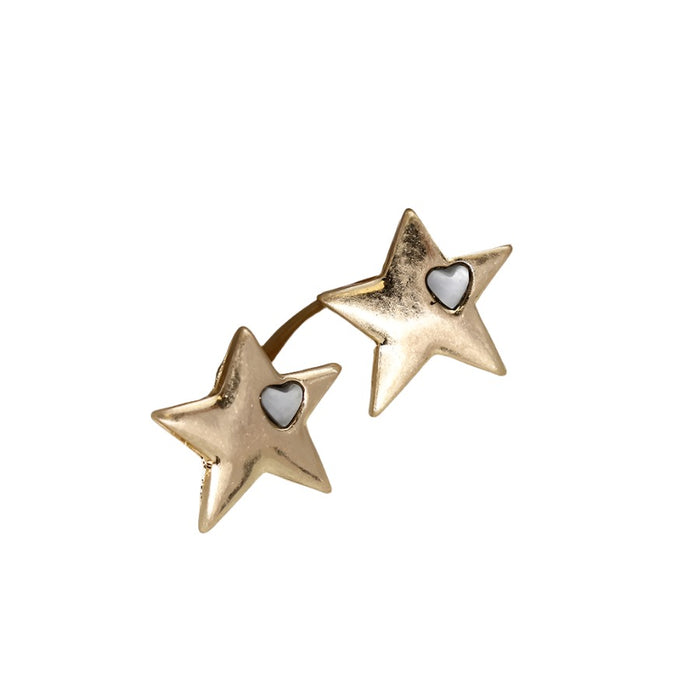 Worn Gold Star Earrings