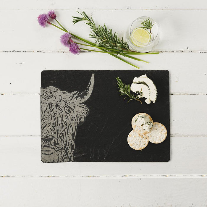 Highland Cow Slate Cheese Board