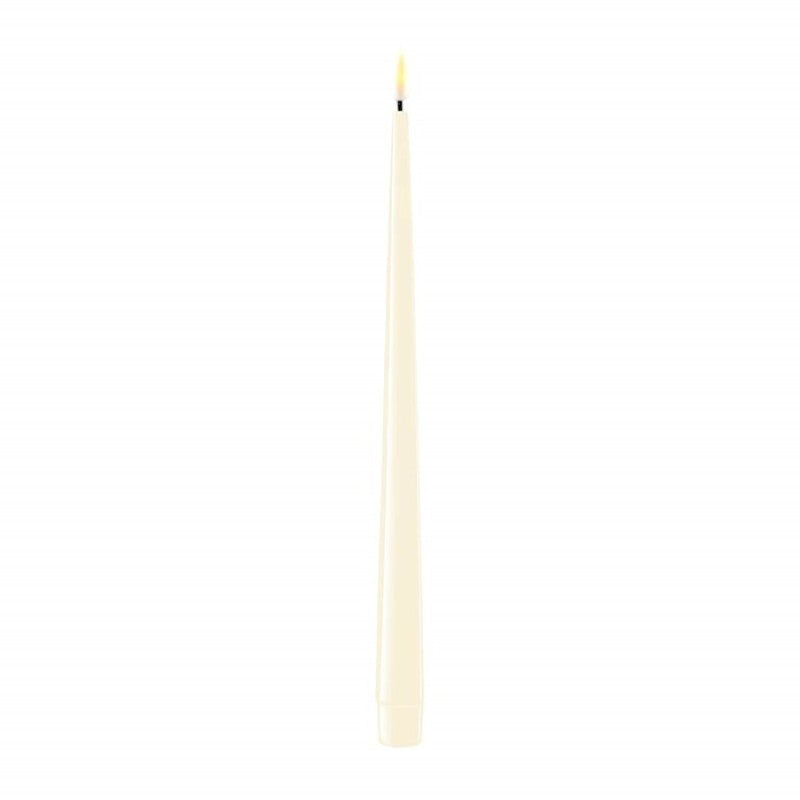 Cream LED Shiny Dinner Candle 28 cm (2 pcs.)