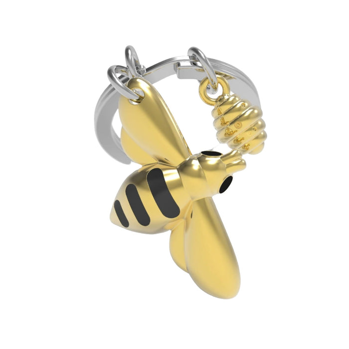 Gold & Black Bee & Honey Keyring