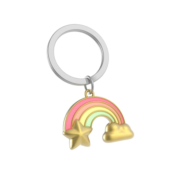 Pastel Rainbow with Cloud and Star Keyring